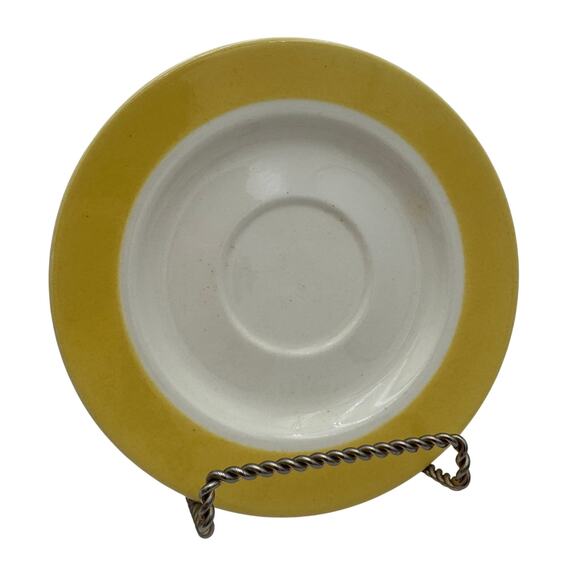 Set of 2 Yellow Saucers Marked USA 6.5 Inch - Picture 3 of 7